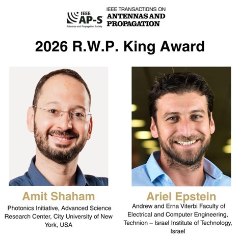Winners of the 2026 IEEE AP-S R.W.P. King Award announced